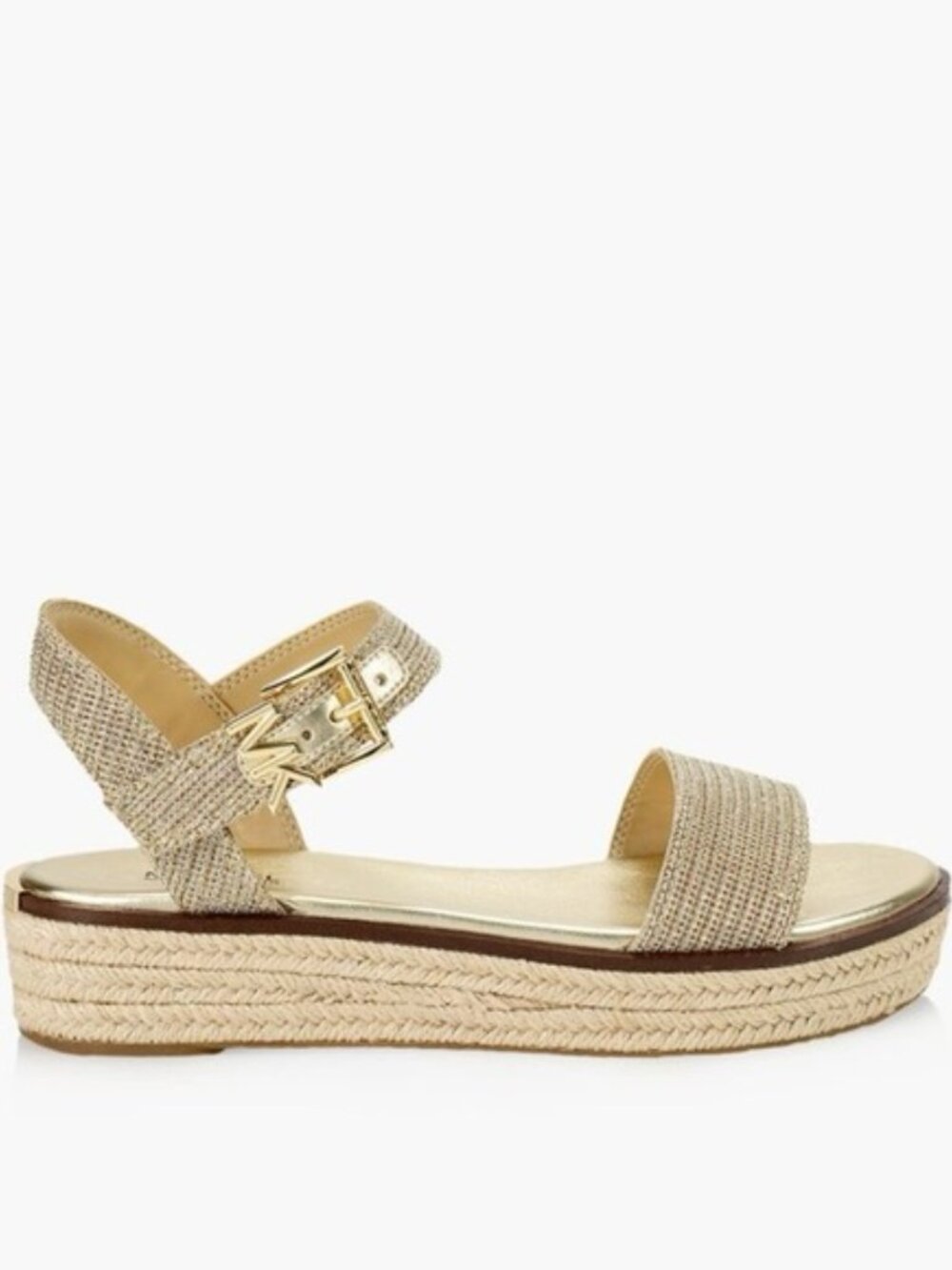 MICHAEL Michael Kors Richie Gold Metallic Espadrille Sandals Size 10